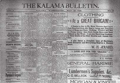 1889 – Kalama Bulletin Starts 1889 - Kalama Bulletin